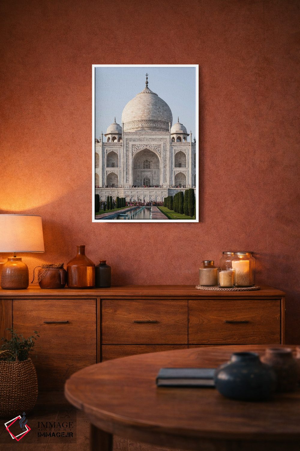 تابلو دکوراتیو Agra, Uttar Pradesh, India,نمای جلوی تاج محل، آگرا، اوتار… اثر ماتئو کولومبو - D3W