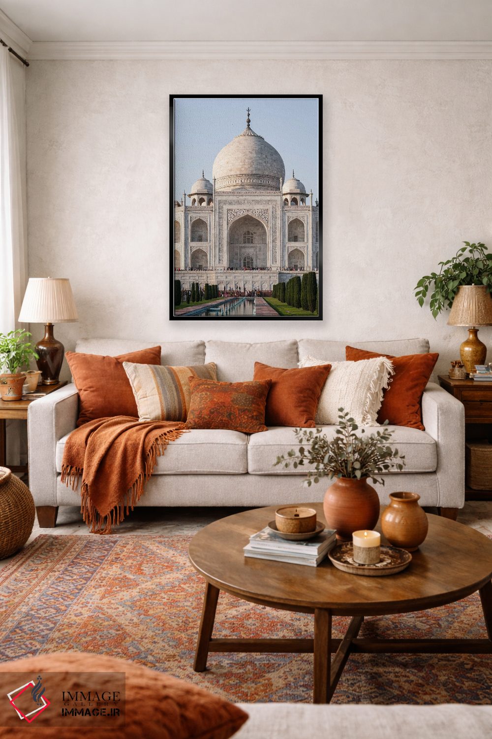 تابلو دکوراتیو Agra, Uttar Pradesh, India,نمای جلوی تاج محل، آگرا، اوتار… اثر ماتئو کولومبو - D4B