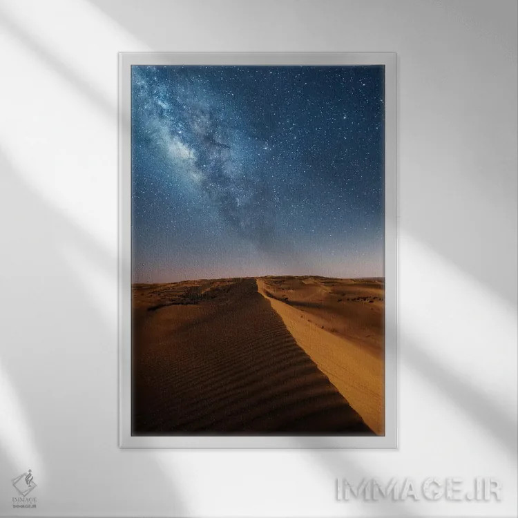 تابلو دکوراتیو Oman,راه شیری و صحرا، عمان اثر ماتئو کولومبو - نمای قابدار سفید