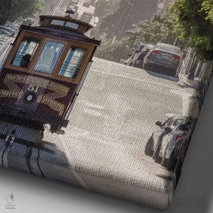 تابلو دکوراتیو San Francisco, California, USA,تله کابین، سانفرانسیسکو، ک… اثر ماتئو کولومبو - نمای نزدیک بافت بوم