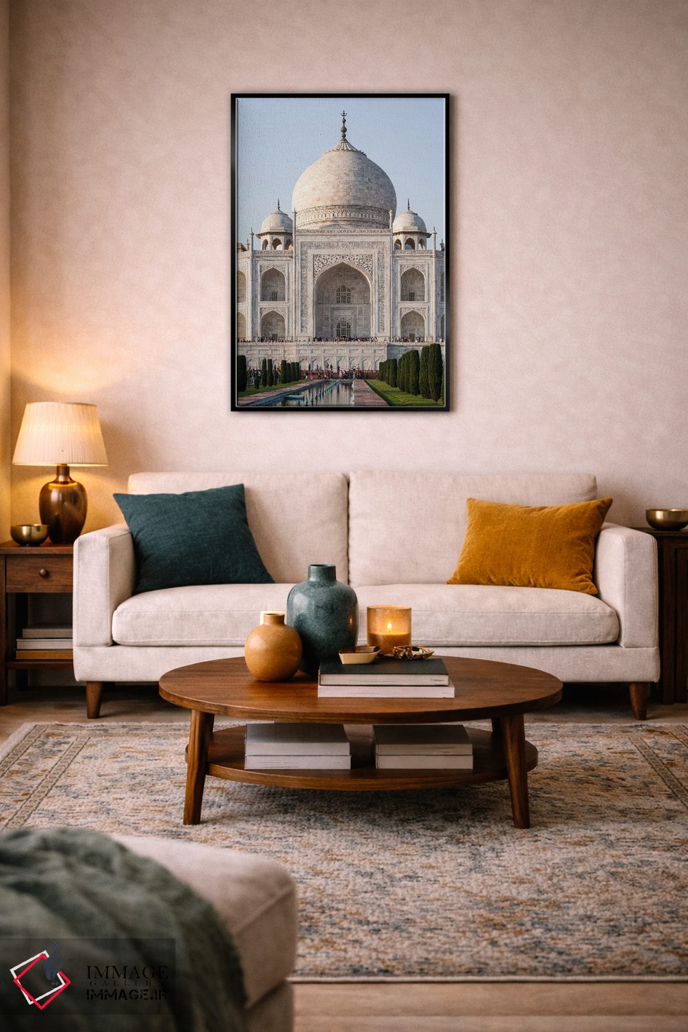 تابلو دکوراتیو Agra, Uttar Pradesh, India,نمای جلوی تاج محل، آگرا، اوتار… اثر ماتئو کولومبو - D5B