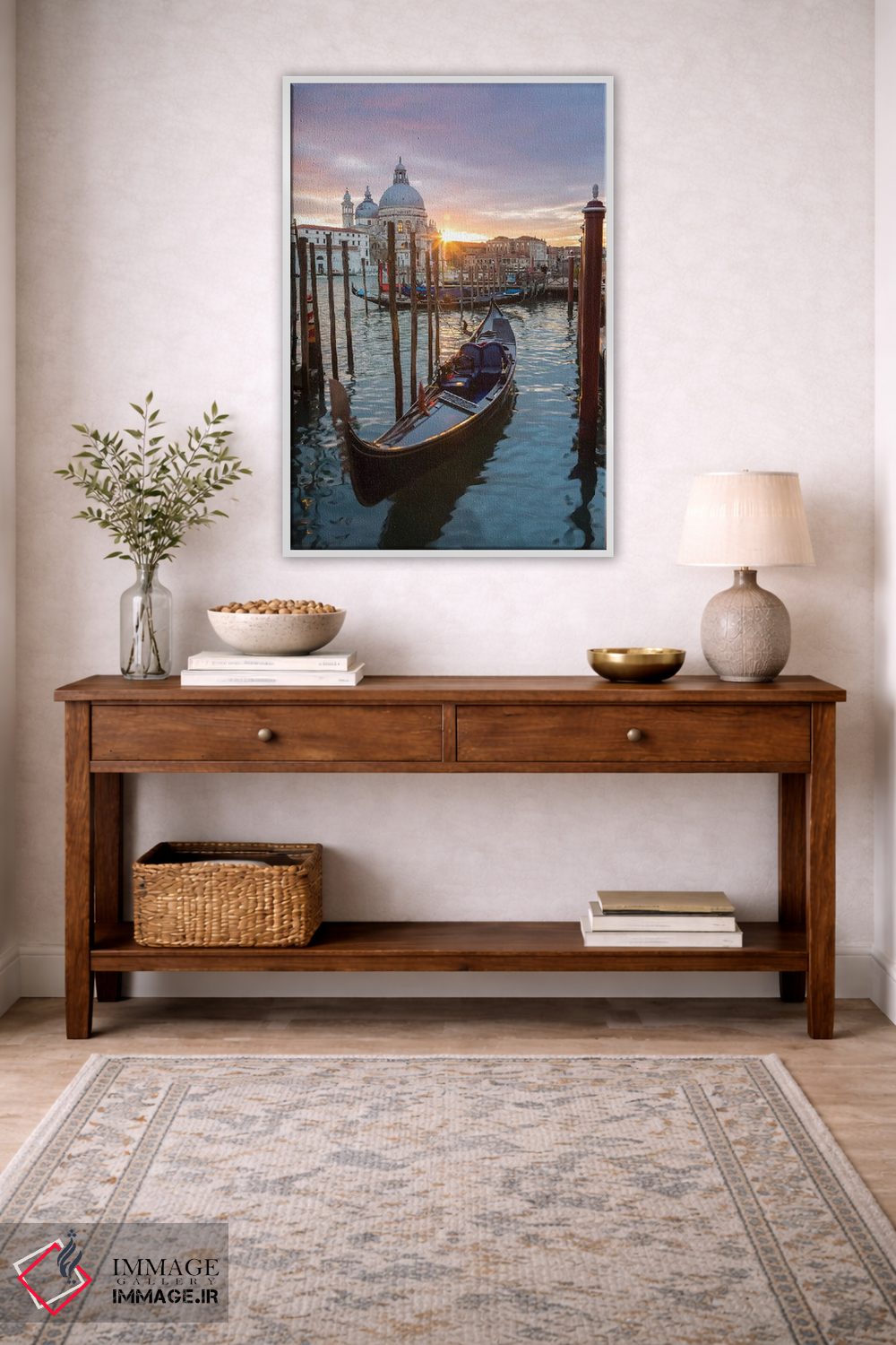 تابلو دکوراتیو Venice,گوندولا هنگام غروب، ونیز اثر ماتئو کولومبو - D3W
