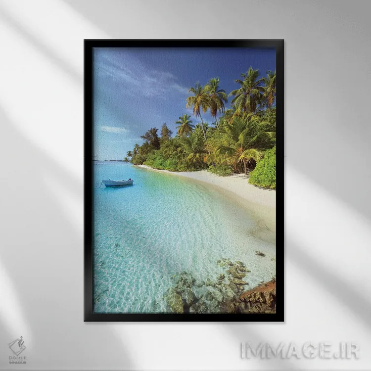 تابلو دکوراتیو Maldives,ساحل رویایی، مالدیو اثر ماتئو کولومبو - نمای قابدار مشکی