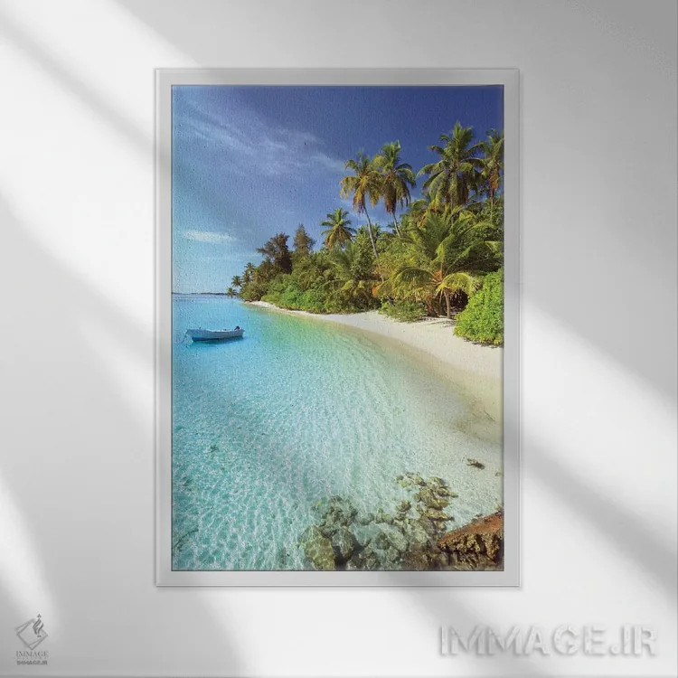 تابلو دکوراتیو Maldives,ساحل رویایی، مالدیو اثر ماتئو کولومبو - نمای قابدار سفید