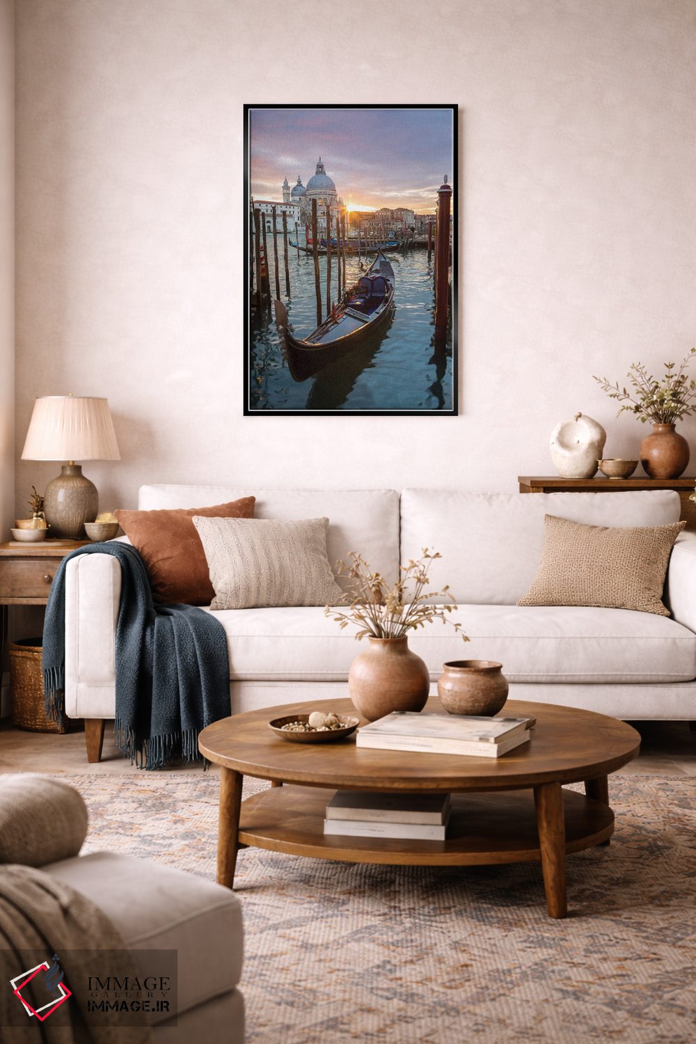 تابلو دکوراتیو Venice,گوندولا هنگام غروب، ونیز اثر ماتئو کولومبو - D4B