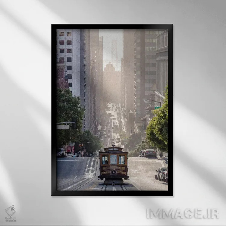 تابلو دکوراتیو San Francisco, California, USA,تله کابین، سانفرانسیسکو، ک… اثر ماتئو کولومبو - نمای قابدار مشکی