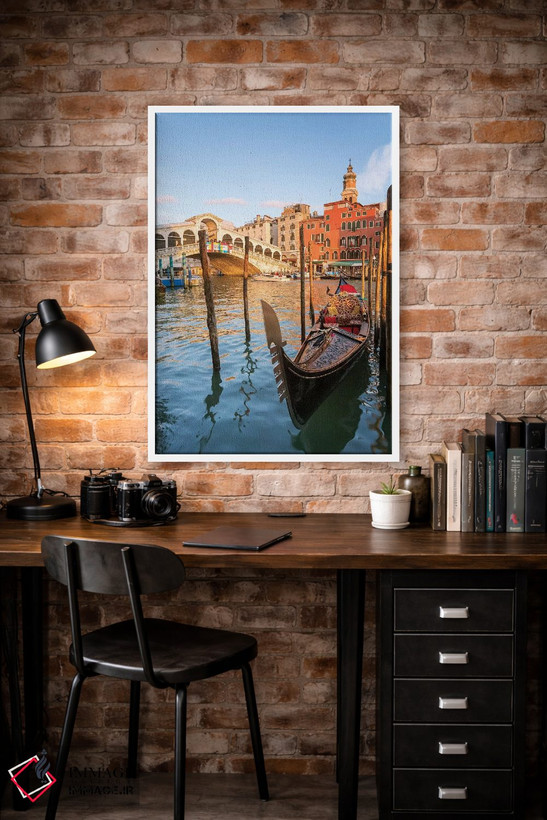 تابلو دکوراتیو Venice,پل ریالتو هنگام غروب، ونیز اثر ماتئو کولومبو - D1W