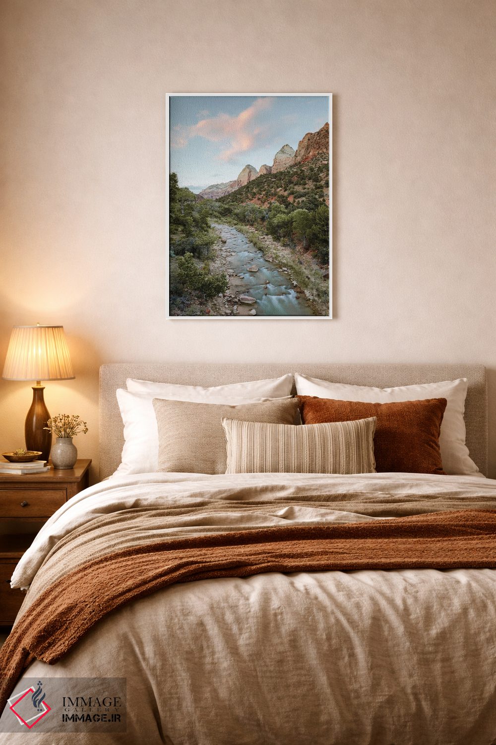 تابلو دکوراتیو Zion National Park,غروب آفتاب در رودخانه ویرجین، پارک ملی… اثر ماتئو کولومبو - D5W