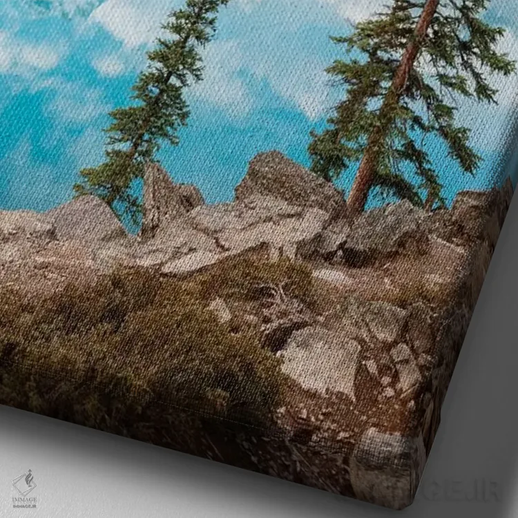 تابلو دکوراتیو Banff, Canada,دریاچه مورین در پاییز، بنف، کانادا اثر ماتئو کولومبو - نمای نزدیک بافت بوم