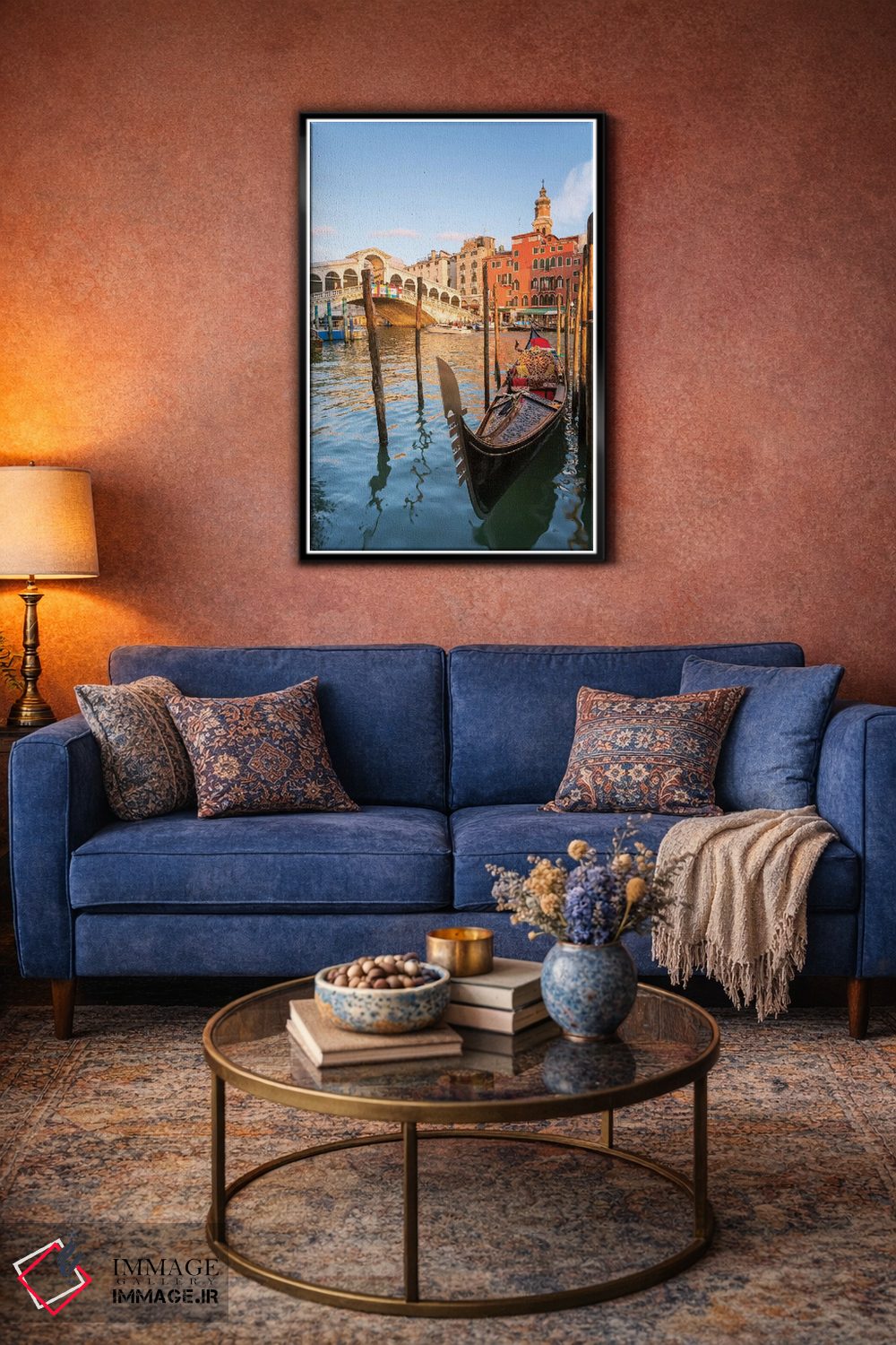 تابلو دکوراتیو Venice,پل ریالتو هنگام غروب، ونیز اثر ماتئو کولومبو - D5B