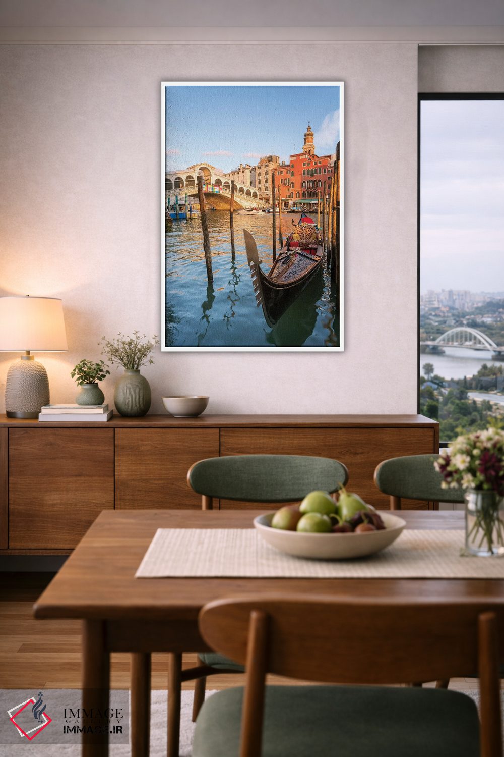 تابلو دکوراتیو Venice,پل ریالتو هنگام غروب، ونیز اثر ماتئو کولومبو - D6W