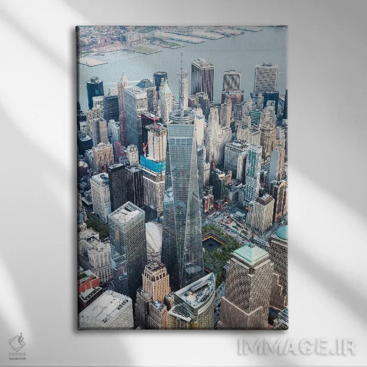 تابلو دکوراتیو New York,نمای هوایی مرکز تجارت جهانی وان، نیویورک اثر ماتئو کولومبو - نمای روبهرو روی دیوار