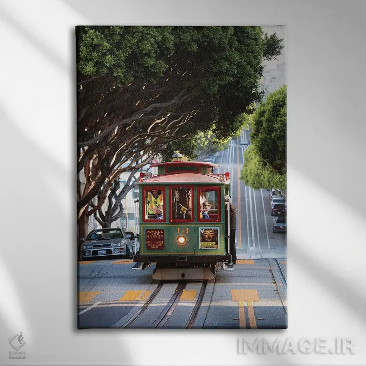 تابلو دکوراتیو San Francisco,تراموای کابلی، سان فرانسیسکو اثر ماتئو کولومبو - نمای روبهرو روی دیوار