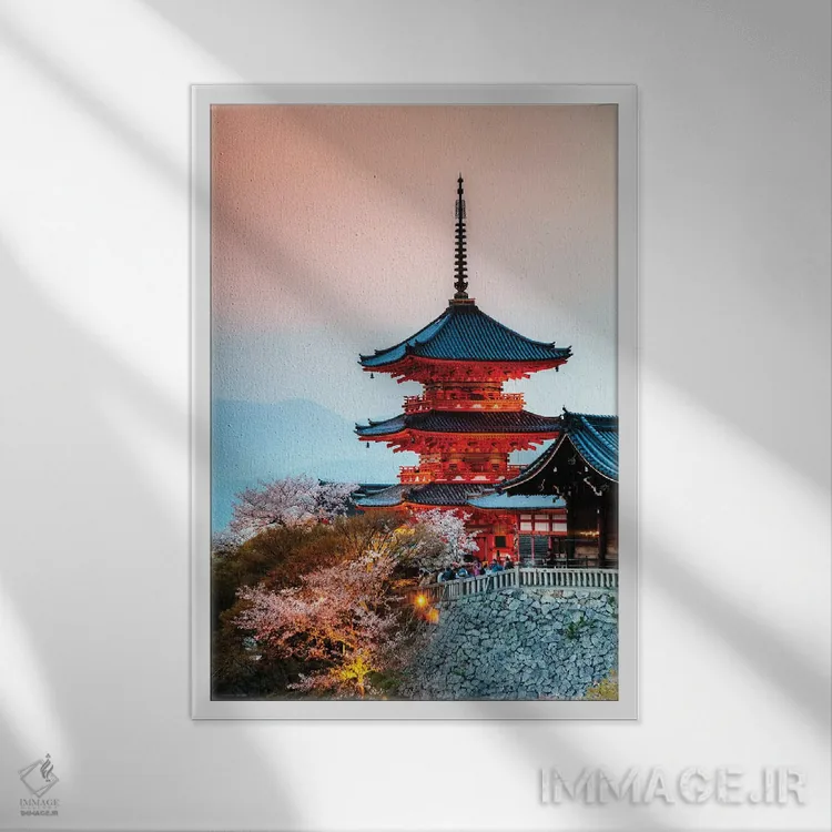 تابلو دکوراتیو Kyoto, Japan,معبد بودایی کیومیزو درا، کیوتو، ژاپن اثر ماتئو کولومبو - نمای قابدار سفید