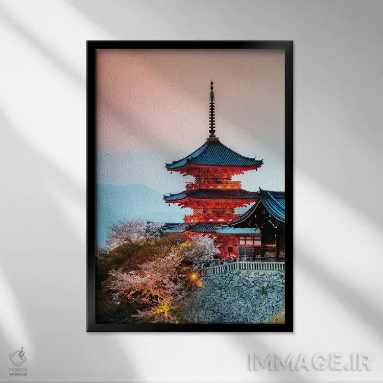 تابلو دکوراتیو Kyoto, Japan,معبد بودایی کیومیزو درا، کیوتو، ژاپن اثر ماتئو کولومبو - نمای قابدار مشکی