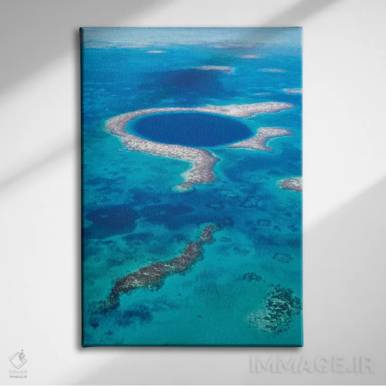 تابلو دکوراتیو Belize II,حفره بزرگ آبی، بلیز II اثر ماتئو کولومبو - نمای روبهرو روی دیوار