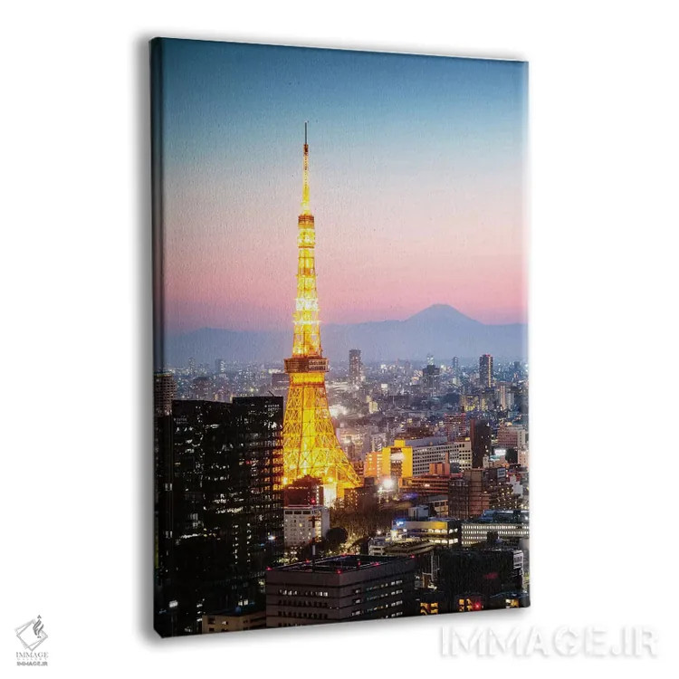 تابلو دکوراتیو Japan II,غروب توکیو و کوه فوجی، ژاپن II اثر ماتئو کولومبو - نمای پرسپکتیو محصول