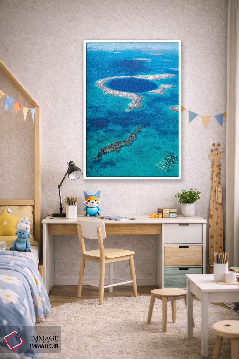تابلو دکوراتیو Belize II,حفره بزرگ آبی، بلیز II اثر ماتئو کولومبو - D1W