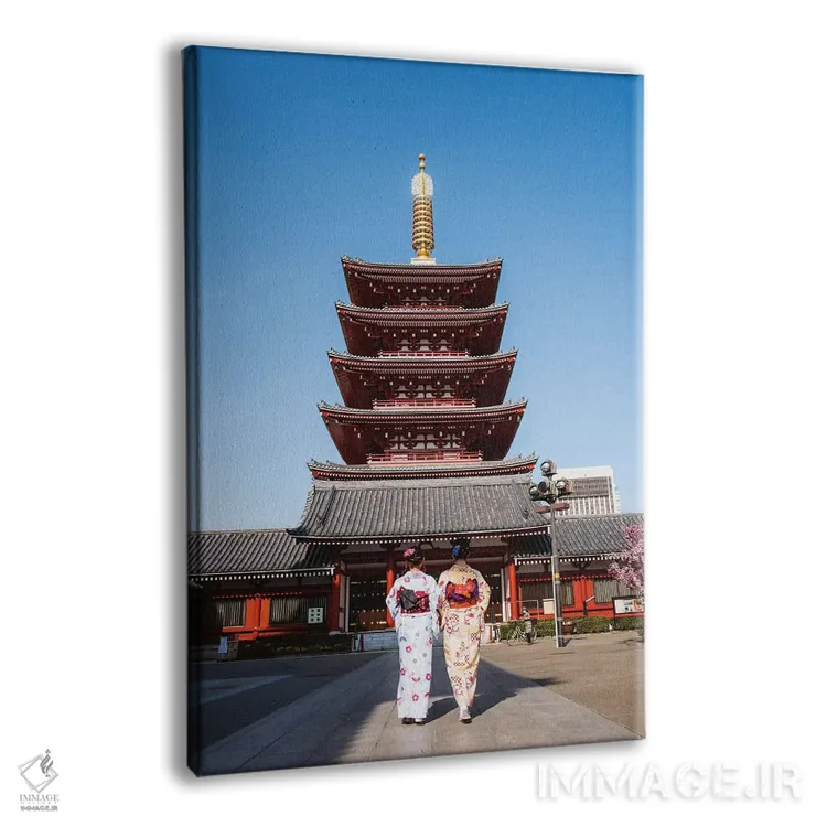 تابلو دکوراتیو Asakusa, Tokyo,زنان با کیمونو، آساکوسا، توکیو اثر ماتئو کولومبو - نمای پرسپکتیو محصول