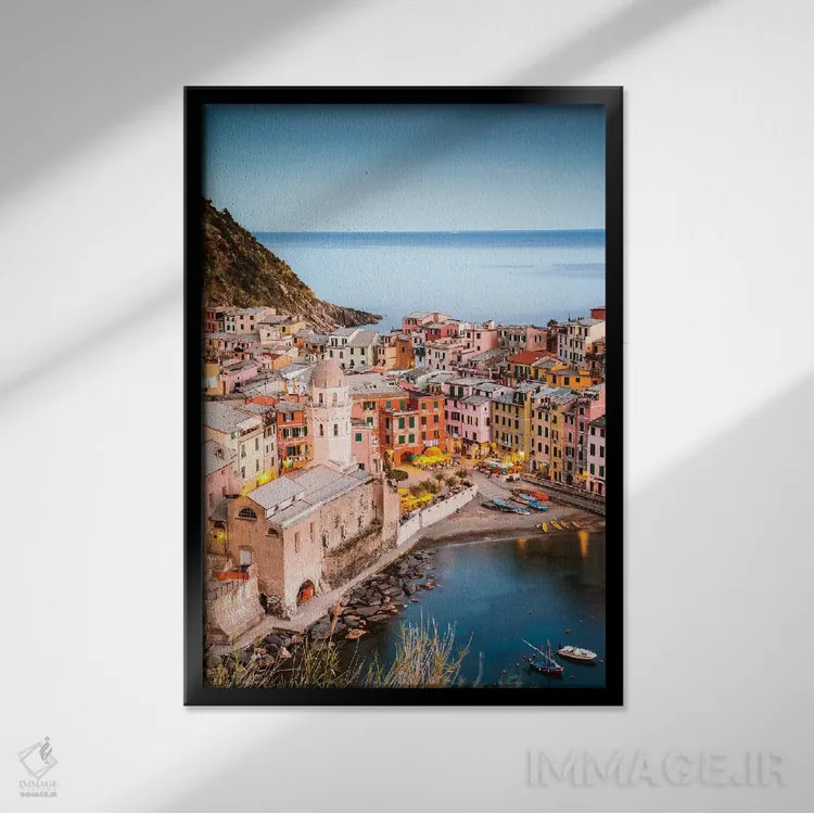 تابلو دکوراتیو Cinque Terre, Italy II,ورنتزا، چینکو تره، ایتالیا II اثر ماتئو کولومبو - نمای قابدار مشکی