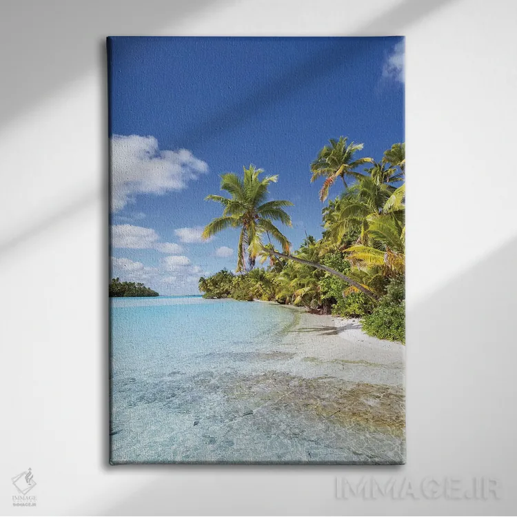 تابلو دکوراتیو Cook Islands,ساحل رویایی در جزیره وان فوت، جزایر کوک اثر ماتئو کولومبو - نمای روبهرو روی دیوار