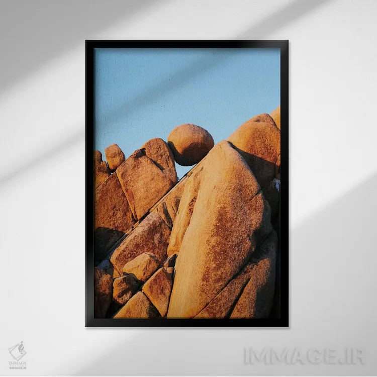 تابلو دکوراتیو Joshua Tree,سنگ تعادلی، درخت جوشوا اثر ماتئو کولومبو - نمای قابدار مشکی
