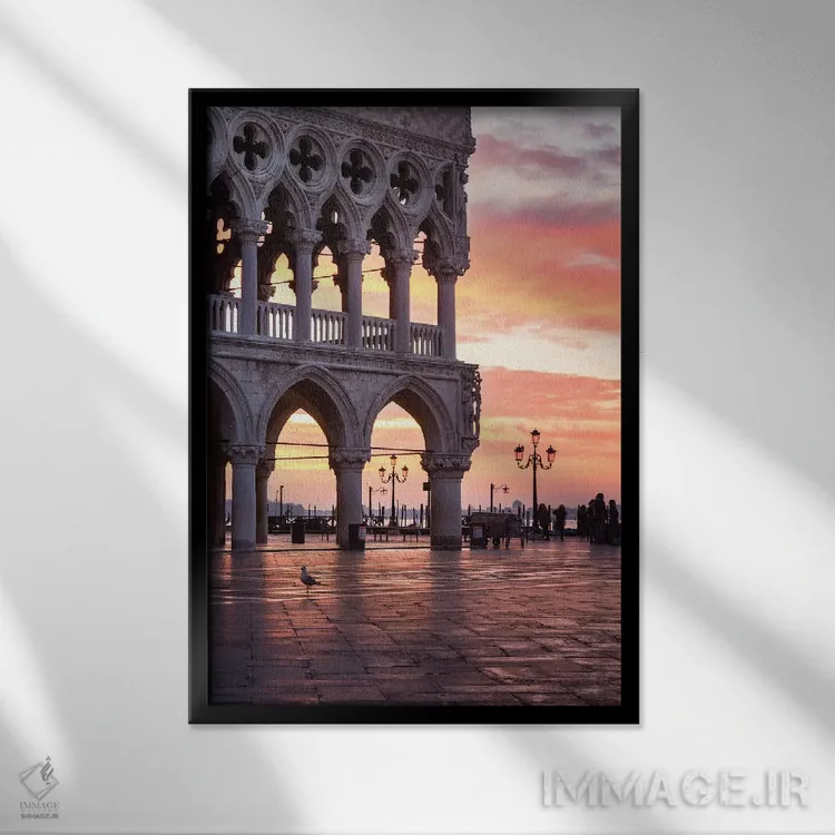 تابلو دکوراتیو Venice I,کاخ داژ، ونیز I اثر ماتئو کولومبو - نمای قابدار مشکی