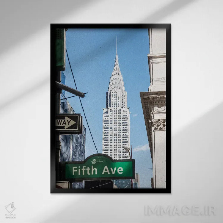 تابلو دکوراتیو New York City,ساختمان کرایسلر، نیویورک اثر ماتئو کولومبو - نمای قابدار مشکی