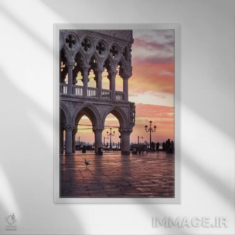 تابلو دکوراتیو Venice I,کاخ داژ، ونیز I اثر ماتئو کولومبو - نمای قابدار سفید