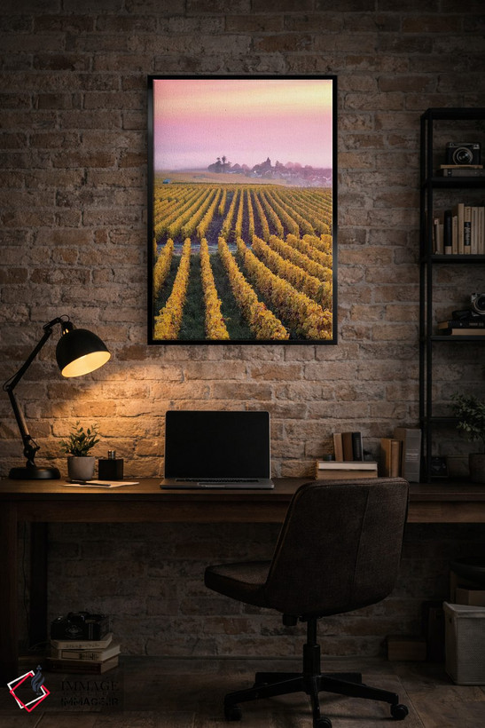 تابلو دکوراتیو Champagne, France II,باغ های انگور در پاییز، شامپاین، فرا… اثر ماتئو کولومبو - D5B