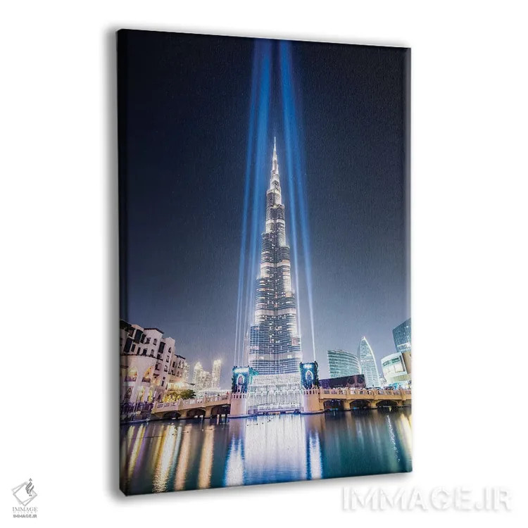 تابلو دکوراتیو Dubai,شب در برج خلیفه، دبی اثر ماتئو کولومبو - نمای پرسپکتیو محصول