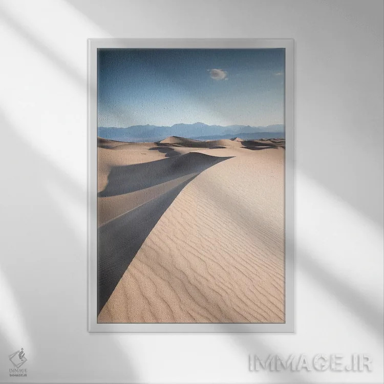 تابلو دکوراتیو Death Valley II,تل ماسه های مسکیت فلت، دره مرگ II اثر ماتئو کولومبو - نمای قابدار سفید