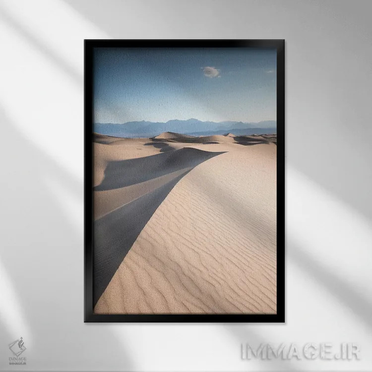 تابلو دکوراتیو Death Valley II,تل ماسه های مسکیت فلت، دره مرگ II اثر ماتئو کولومبو - نمای قابدار مشکی