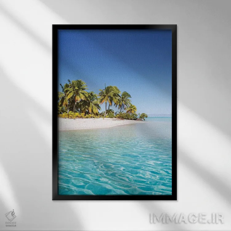 تابلو دکوراتیو Aitutaki, Cook Islands,جزیره وان فوت، آیتوتاکی، جزایر کوک اثر ماتئو کولومبو - نمای قابدار مشکی