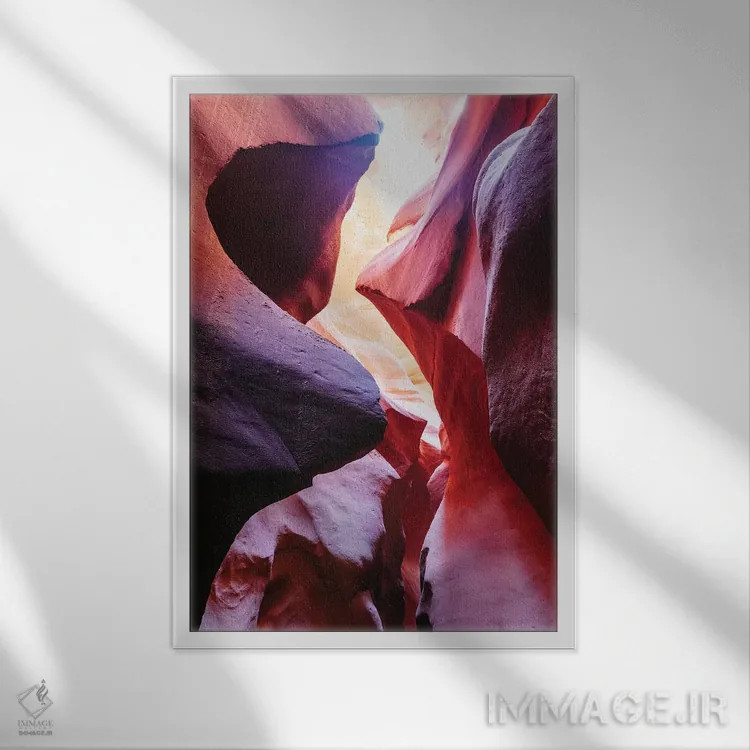 تابلو دکوراتیو Antelope Canyon,صخره های سرخ، آنتلوپ کنیون اثر ماتئو کولومبو - نمای قابدار سفید
