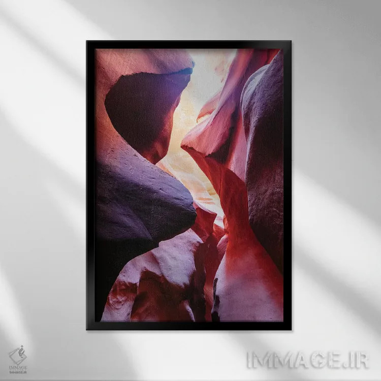 تابلو دکوراتیو Antelope Canyon,صخره های سرخ، آنتلوپ کنیون اثر ماتئو کولومبو - نمای قابدار مشکی