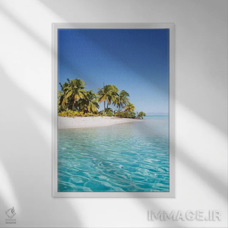 تابلو دکوراتیو Aitutaki, Cook Islands,جزیره وان فوت، آیتوتاکی، جزایر کوک اثر ماتئو کولومبو - نمای قابدار سفید