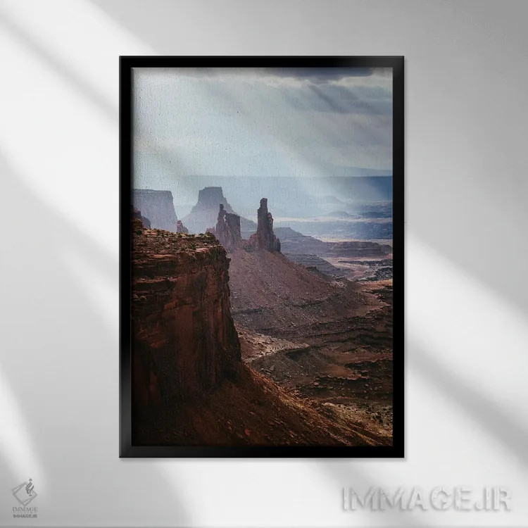 تابلو دکوراتیو Utah II,تابش نور خورشید بر کانیون لندز، یوتا II اثر ماتئو کولومبو - نمای قابدار مشکی