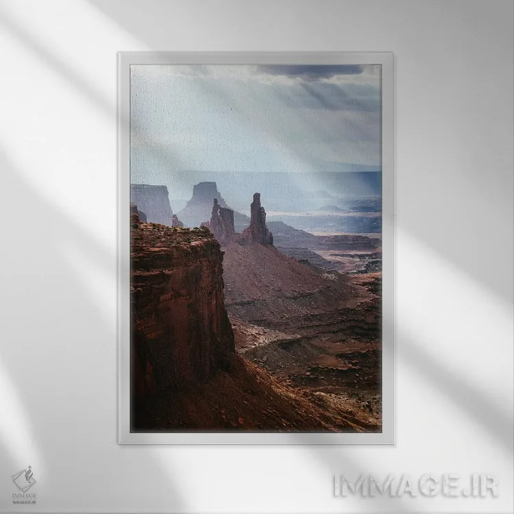 تابلو دکوراتیو Utah II,تابش نور خورشید بر کانیون لندز، یوتا II اثر ماتئو کولومبو - نمای قابدار سفید
