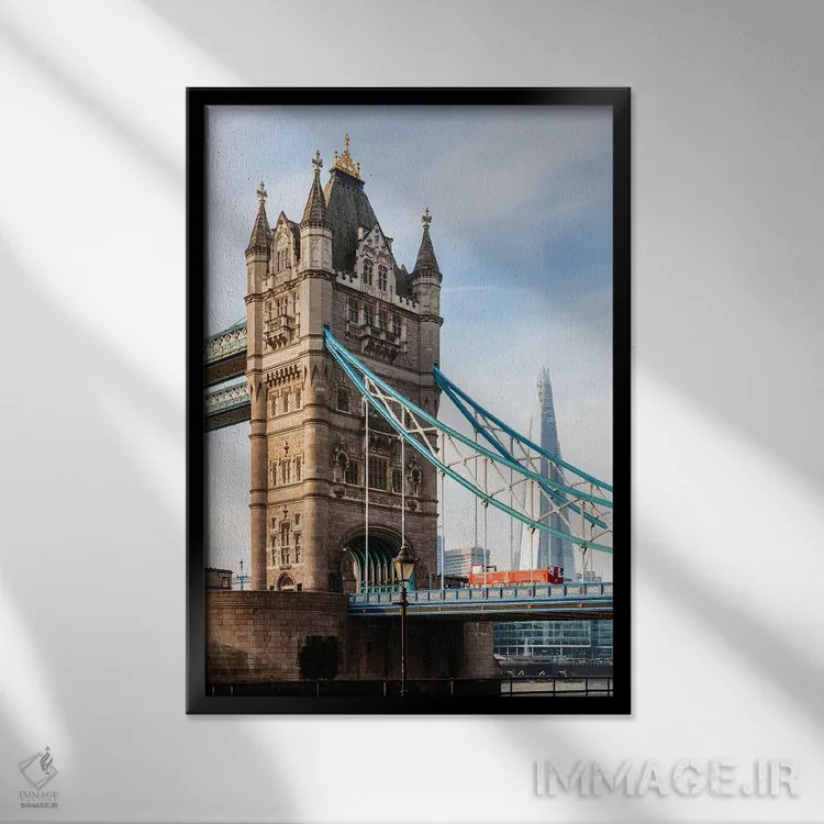 تابلو دکوراتیو London, UK II,پل تاور، لندن، انگلیس II اثر ماتئو کولومبو - نمای قابدار مشکی