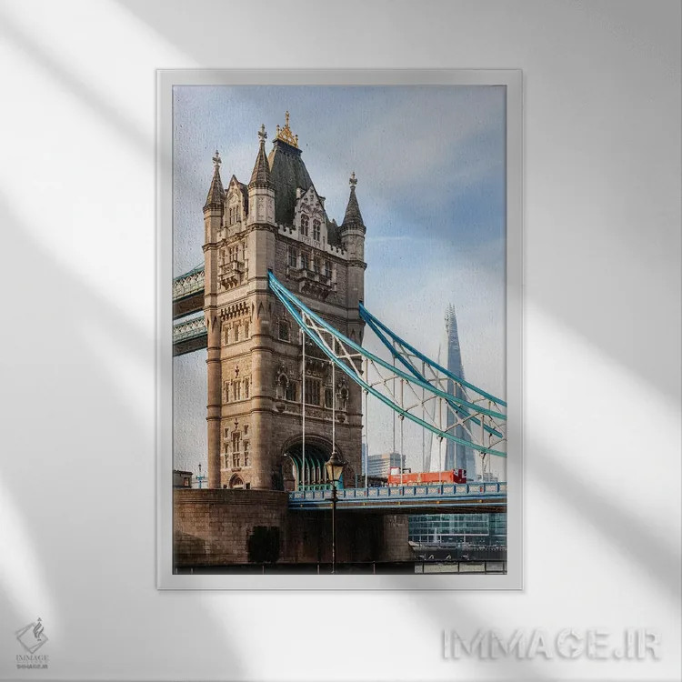 تابلو دکوراتیو London, UK II,پل تاور، لندن، انگلیس II اثر ماتئو کولومبو - نمای قابدار سفید