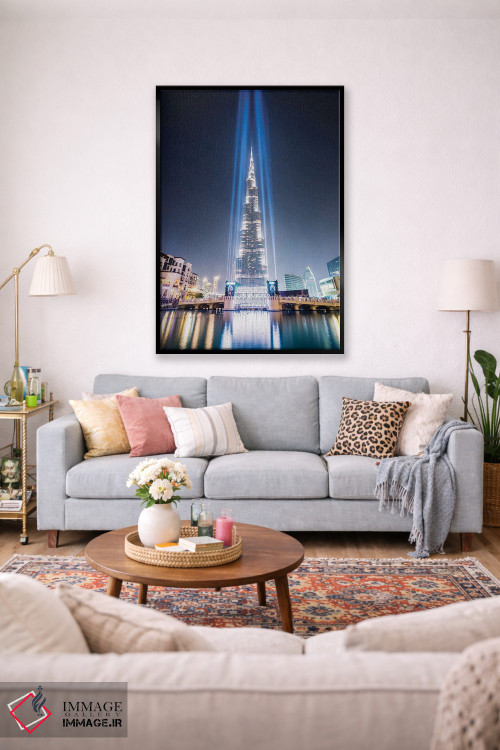 تابلو دکوراتیو Dubai,شب در برج خلیفه، دبی اثر ماتئو کولومبو - D1B