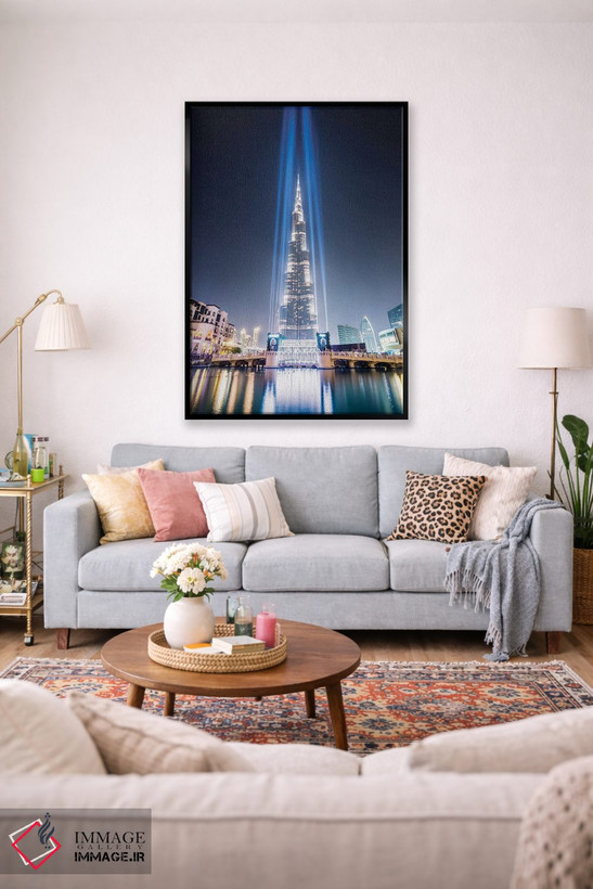 تابلو دکوراتیو Dubai,شب در برج خلیفه، دبی اثر ماتئو کولومبو - D1B