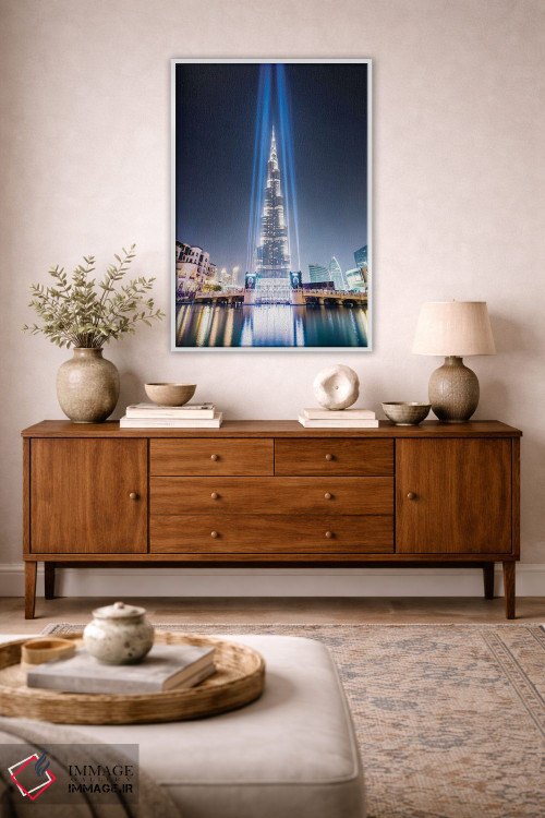 تابلو دکوراتیو Dubai,شب در برج خلیفه، دبی اثر ماتئو کولومبو - D2W