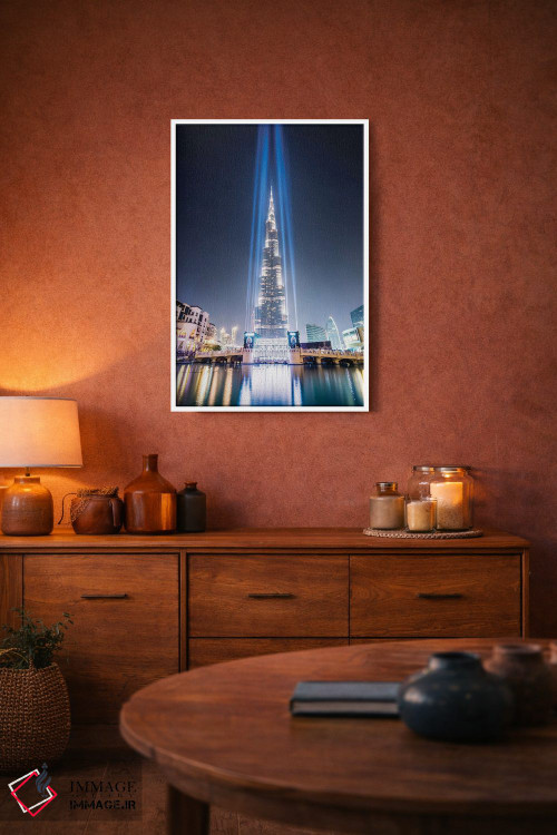 تابلو دکوراتیو Dubai,شب در برج خلیفه، دبی اثر ماتئو کولومبو - D3W