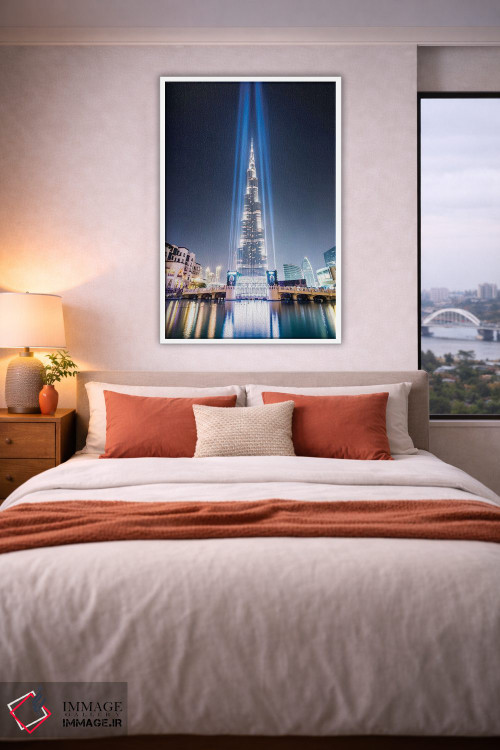 تابلو دکوراتیو Dubai,شب در برج خلیفه، دبی اثر ماتئو کولومبو - D4W