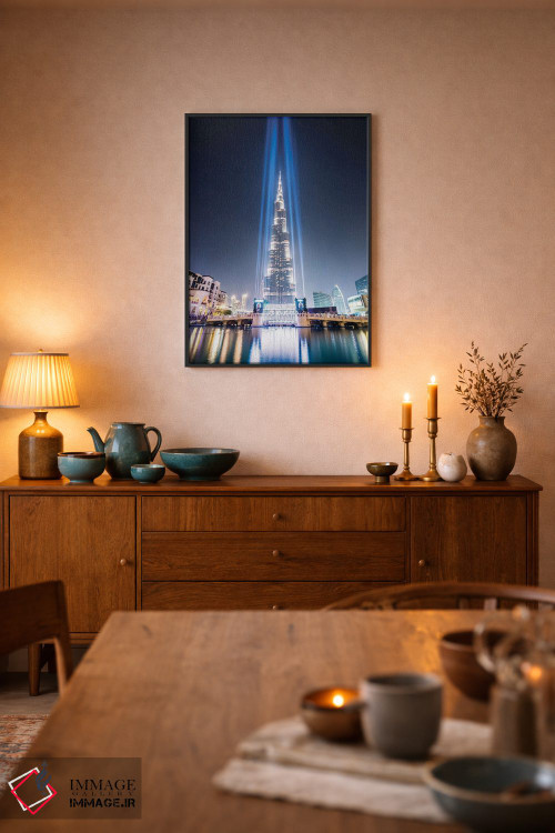 تابلو دکوراتیو Dubai,شب در برج خلیفه، دبی اثر ماتئو کولومبو - D5B