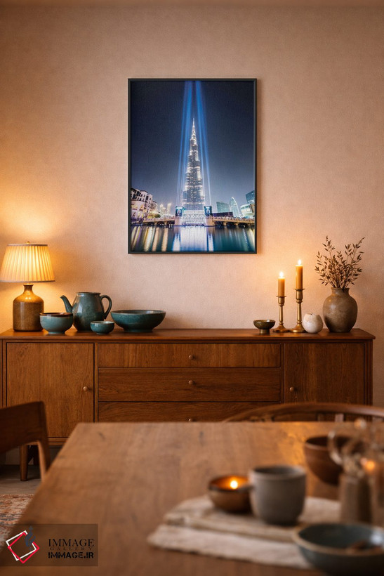 تابلو دکوراتیو Dubai,شب در برج خلیفه، دبی اثر ماتئو کولومبو - D5B