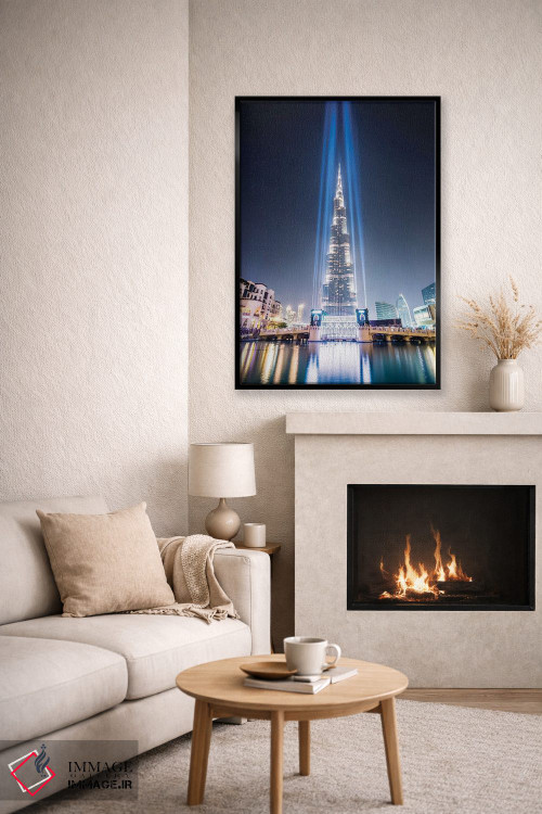 تابلو دکوراتیو Dubai,شب در برج خلیفه، دبی اثر ماتئو کولومبو - D6B