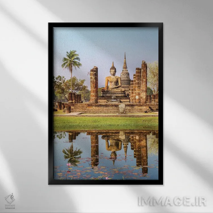 تابلو دکوراتیو Wat Mahathat, Sukhothai Historical Park, Kingdom Of Thail… اثر ماتئو کولومبو - نمای قابدار مشکی